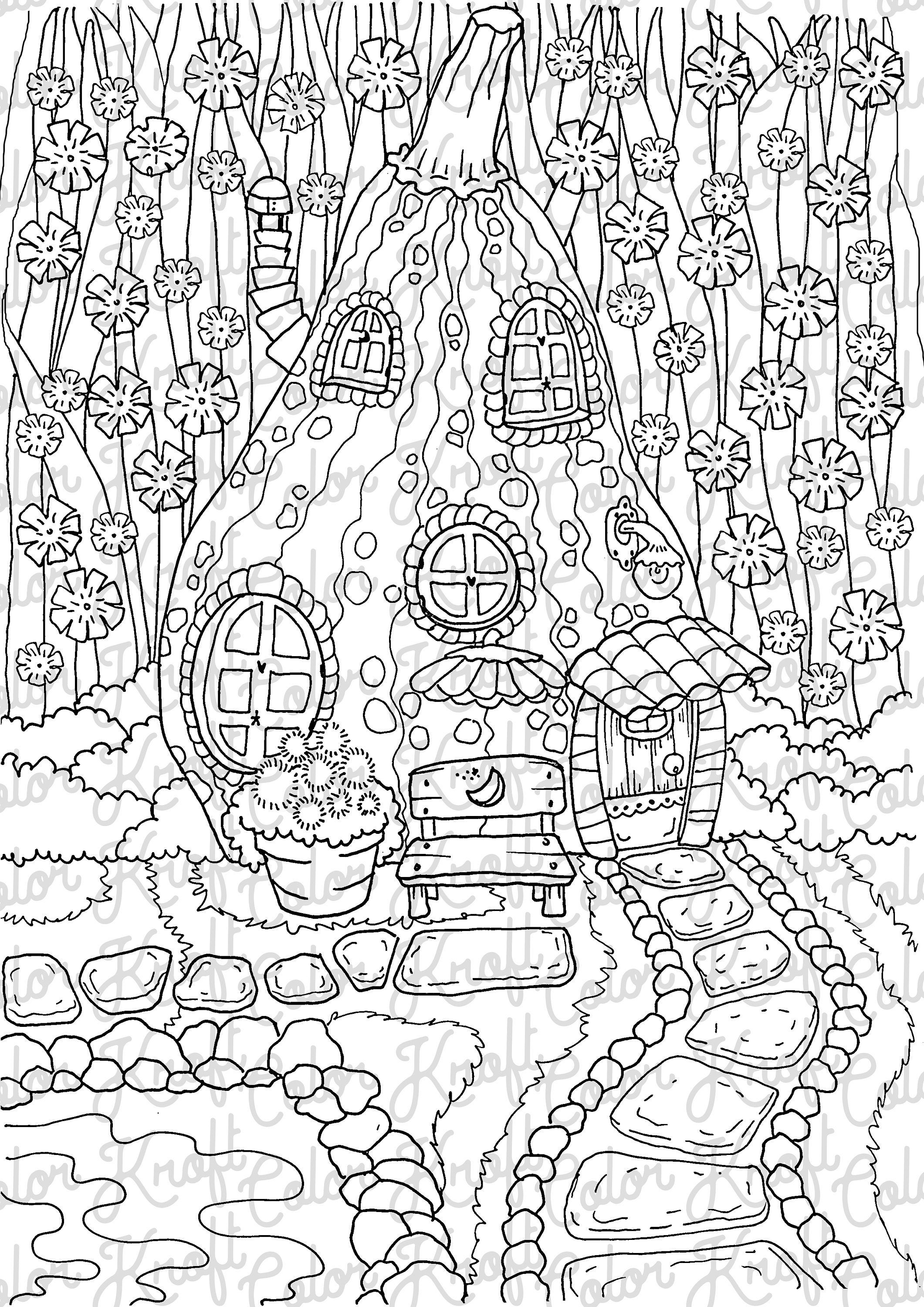 Home in the Gourd // Coloring Page Printable // Digital | Etsy
