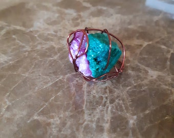 Twee stenen Chunky Agate Ring