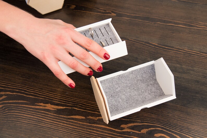 Wooden Jewellery box with 2 levels