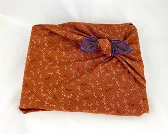 Furoshiki Geschenktuch Japan Baumwolle wiederverwendbar  nachhaltige Verpackung japanisch doppelseitig orange- violett