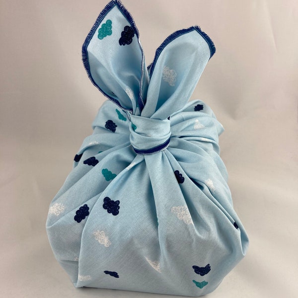 Furoshiki gift packaging, sustainable, Japanese, zero waste Furoshiki cotton cloth clouds