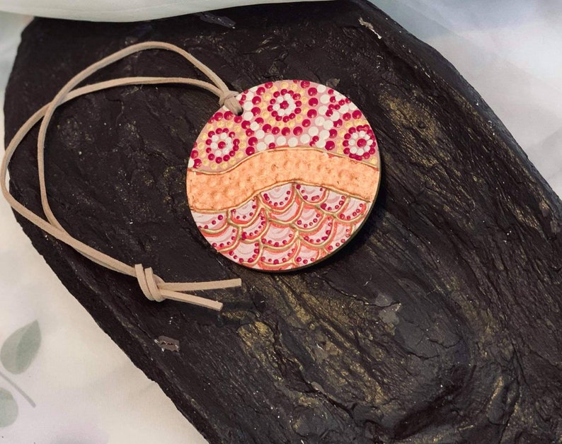 Handpainted wearable Aboriginal Art necklace Etsy