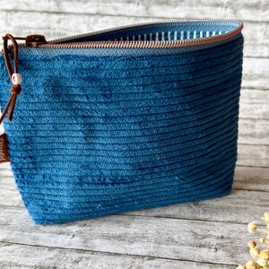 Kosmetiktasche aus Cord *Blau*