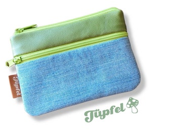 Mini purse with 2 zipped compartments