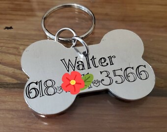 Large Bone Dog Tag Customizable Pet ID Tag Design you own or let us design for you.