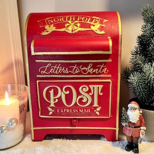 Weihnachtsdeko Großer Weihnachts-Briefkasten "Letters to Santa" Wunschzettel