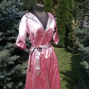Silke Wagler Couture Vintage 80&#39;s Style 50&#39;s Midi Silk Dress Large size Cocktail Party