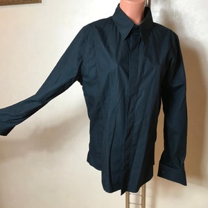 Vintage 90s Versace shirt, men's shirt, long sleeves, hidden button up front, medium size, formal minimalist shirt, cotton fabric