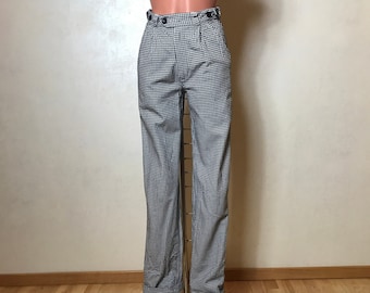 Vintage 90s Gap Black and White Gingham High Waisted Pants/ US 6