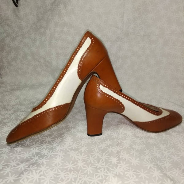 Shoes Lerther shoes Brown and white boots Women Shoes BALDAN Oberteil leder Shoes Made in Italy High Heels Shoes