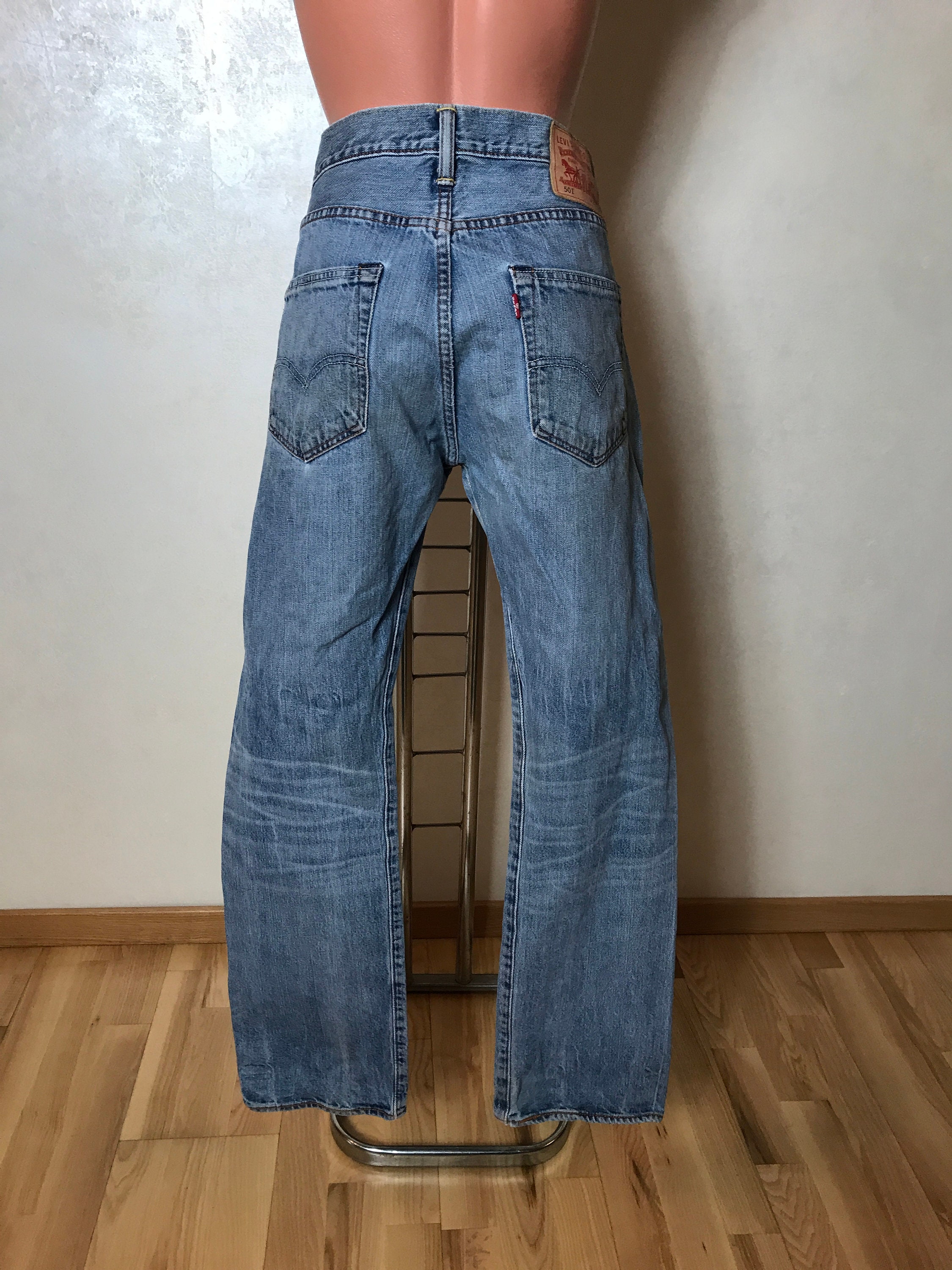 Levi 501 Vintage 90s Jeans, Cotton Denim, Button Fly, Size