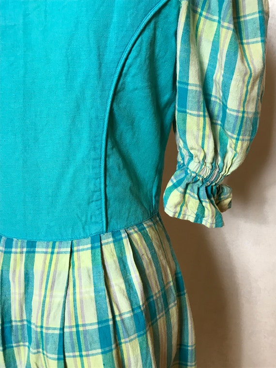 Blue vintage 70s dirndl dress, Octoberfest dress,… - image 10