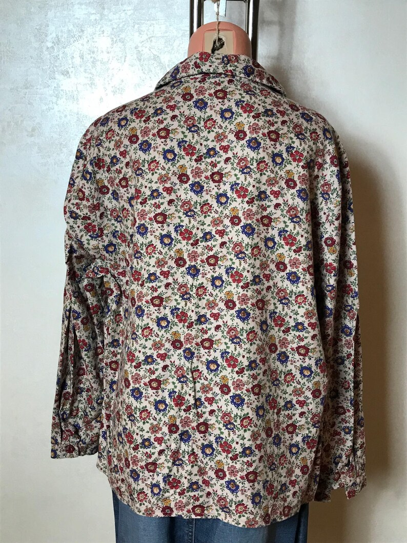 Vintage & moderne topcollectie: 80s zijde turquoise, Zara ruches katoen, bloemenprint, tie dye viscose, maat L afbeelding 7