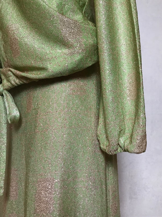 Vintage 70s dress, three piece set, green beigem … - image 4