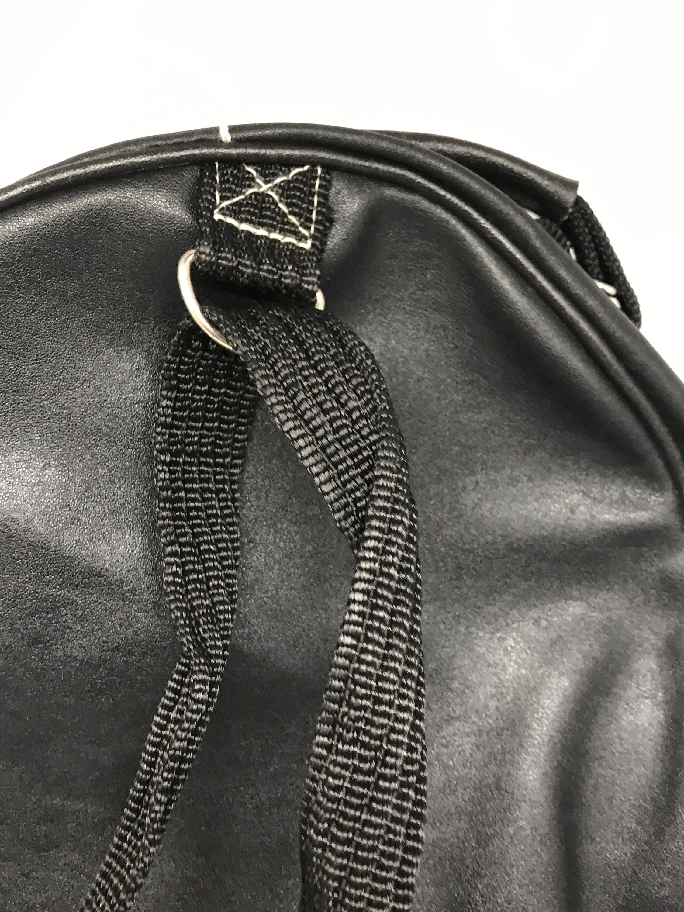 Small Vintage 90s Backpack, Black Artificial Leather