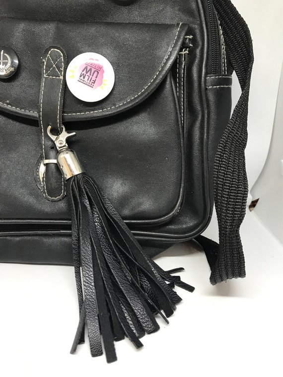 Small Vintage 90s Backpack, Black Artificial Leather, Women's Backpack, Adjustable Straps, Grunge Style, Two Compartments - Etsy Small Vintage 90s Backpack, Black Artificial Leather, Women's Backpack, Adjustable Straps, Grunge Style, Two Compartments - Etsy