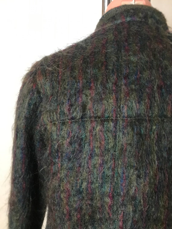 Women's vintage 80s jacket, wool and viscose, flu… - image 10