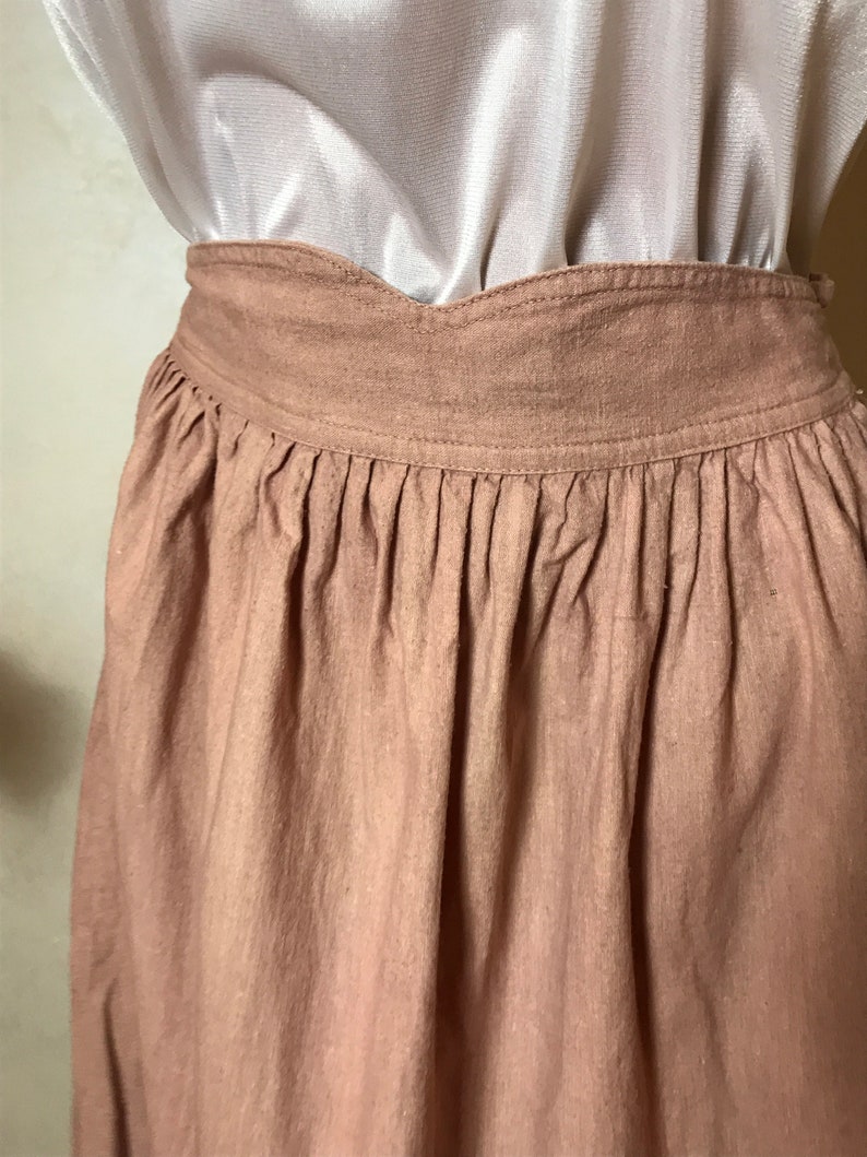 A-line design cotton fabric Pink vintage 80s skirt elastic waist indian skirt kid/'s art embroidery midi length