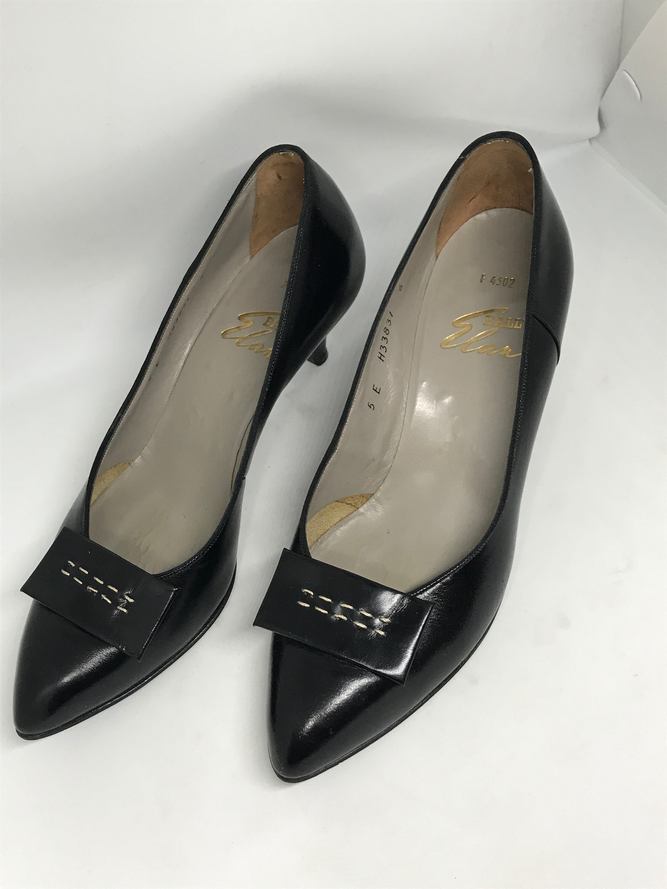 Bally Vintage 90s shoes black leather size 37 EUR elegant