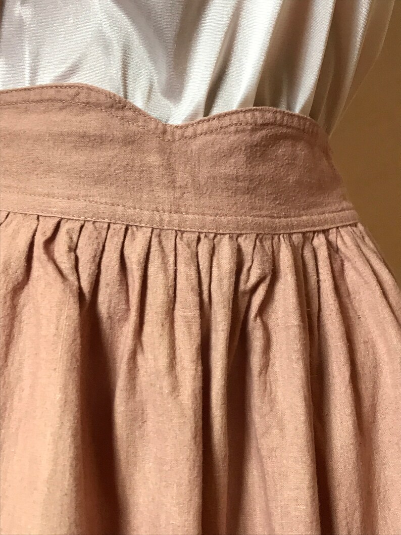 kid/'s art embroidery indian skirt Pink vintage 80s skirt elastic waist midi length cotton fabric A-line design
