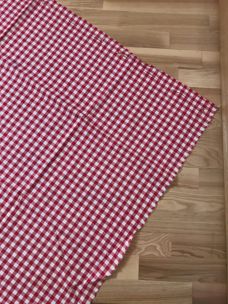 Vintage Textiles Collection: 80s Gauze Fabric, Red Plaid Cotton, 70s Lace Handkerchief, 80s Lanvin Scarf image 9