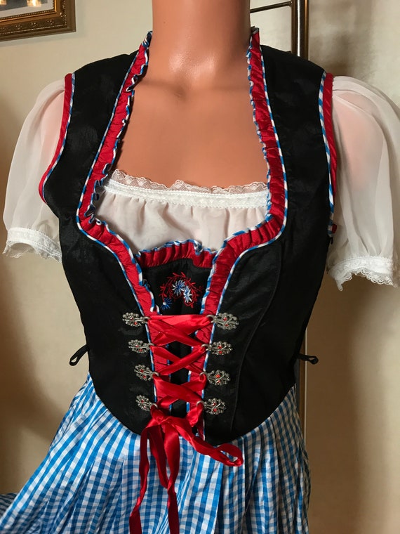 Octoberfest vintage 90s dirndl dress, black corse… - image 2