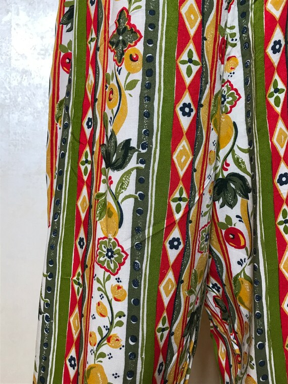 Vintage jaren 90 damesbroek taps toelopende broek elastische taille tribal print medium size maxi lengte viscose stof zomer broek Etsy Belgie