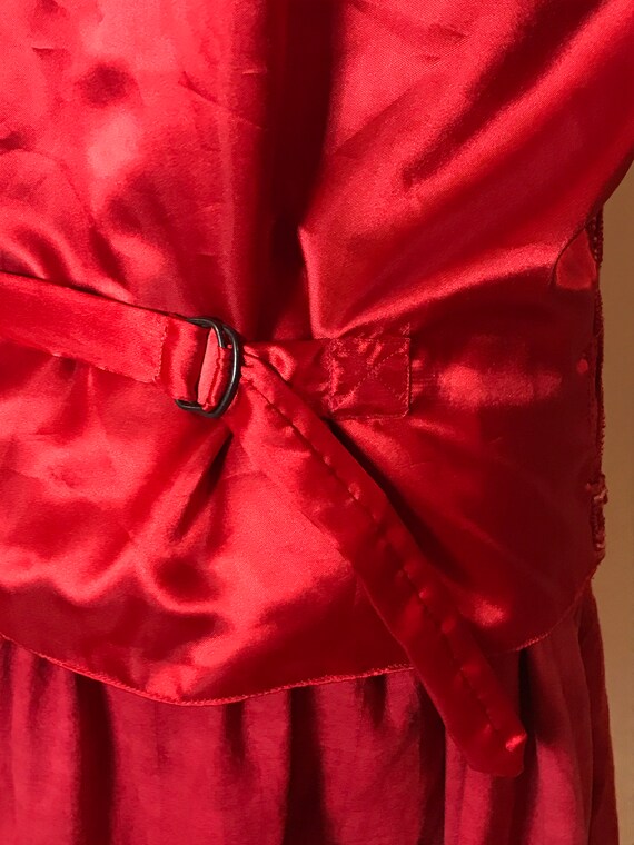 Red vintage 80s waistcoat, V-neckline, sheath des… - image 7