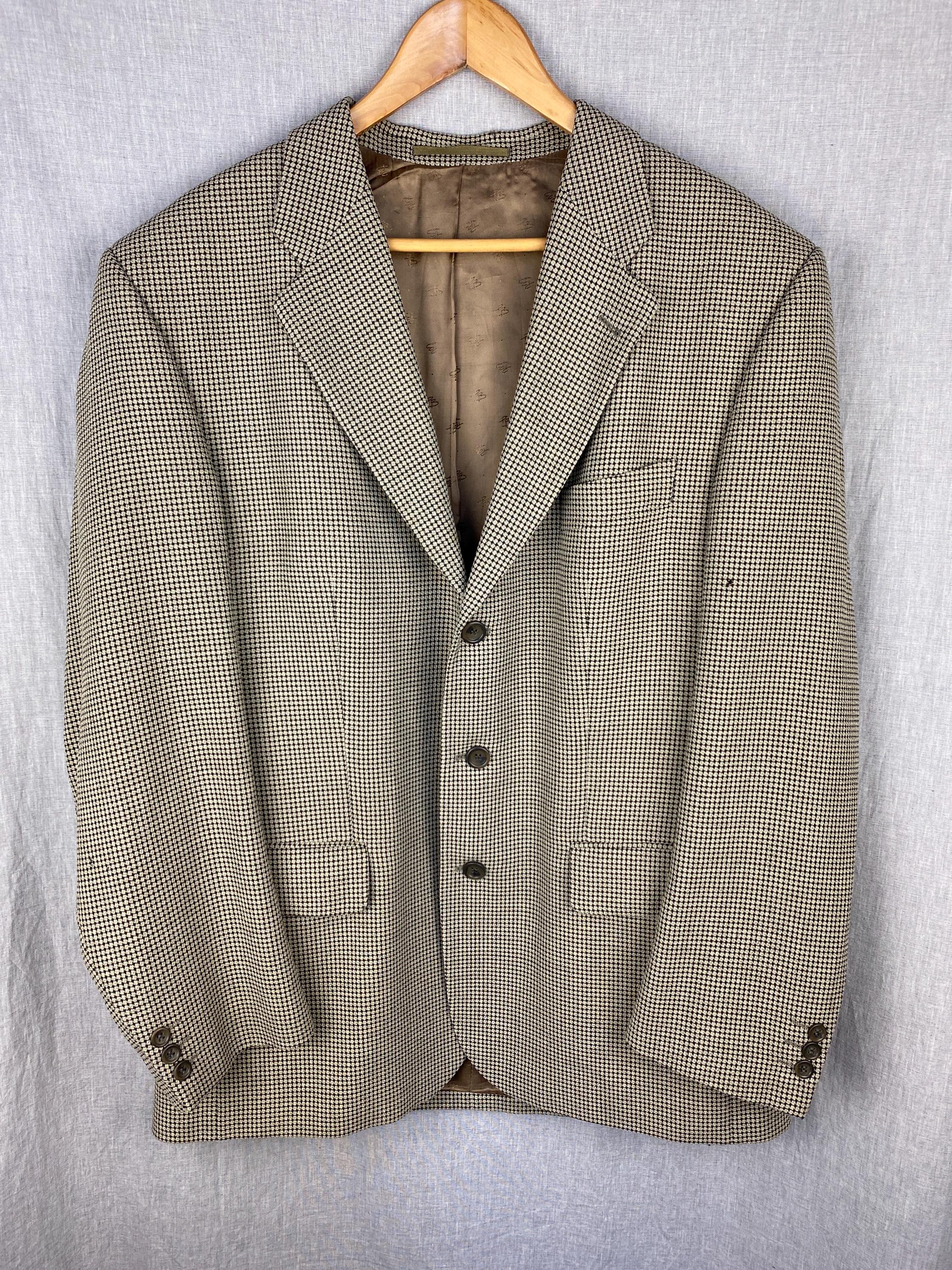 Pierre BALMAIN チェック柄 リネン テーラードジャケット N414 MAXMAN