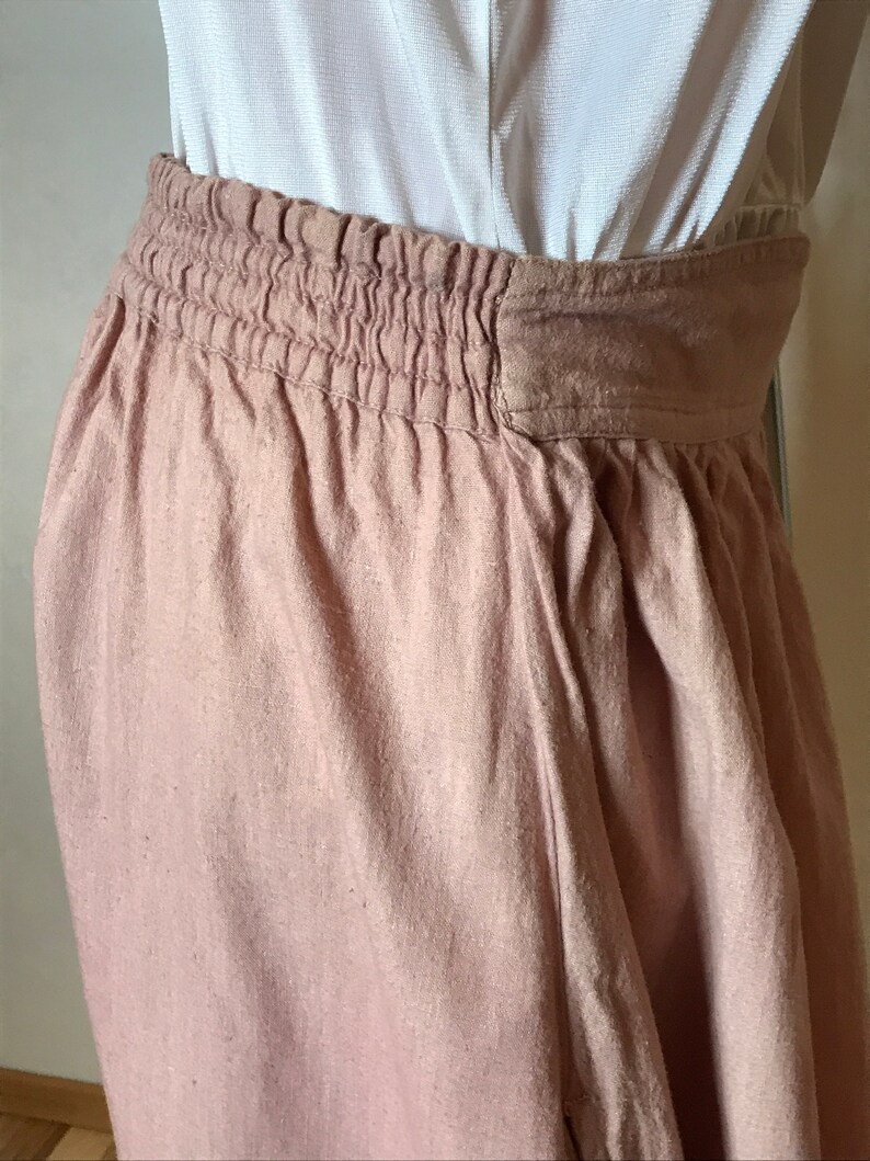 A-line design cotton fabric Pink vintage 80s skirt elastic waist indian skirt kid/'s art embroidery midi length