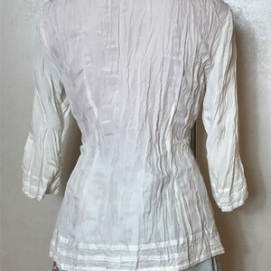 Vintage Blouse Collection: 60s Embroidered, Red Silk Beaded, Cupro Print, Dirndl Top. Size M image 18