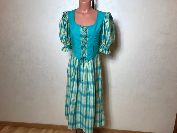 Blue vintage 70s dirndl dress, Octoberfest dress,… - image 1