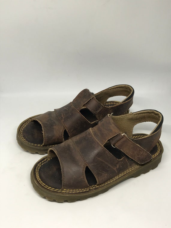 Dr. Martens vintage sandals kid's shoes brown leather | Etsy