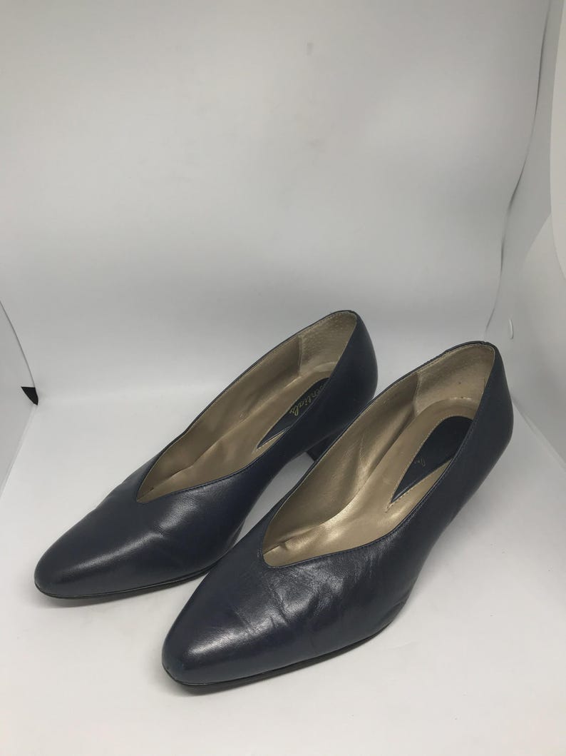 Vintage Footwear Collection Size EU 39: Leather Flats, Suede Heels, Slouch Boots, Sneakers Blue Heels 26cm