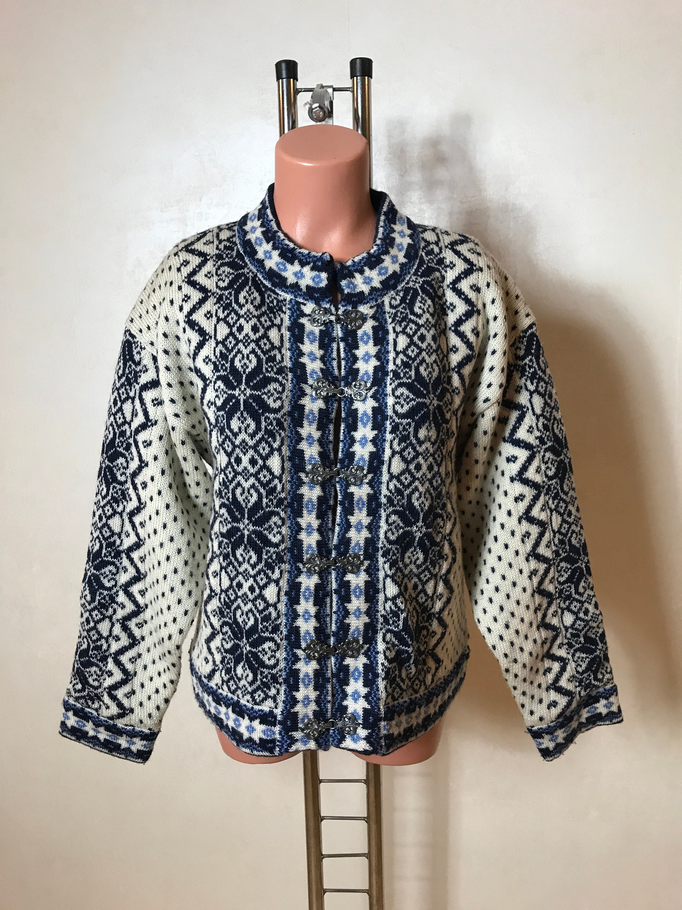 Vintage 80s Norse Ethnic Jacket, Knitted Jacket, Medium Size, Crew Neckline, Hook and Eye, Warm Jacket, Long Sleeves - Etsy Vintage 80s Norse Ethnic Jacket, Knitted Jacket, Medium Size, Crew Neckline, Hook and Eye, Warm Jacket, Long Sleeves - Etsy