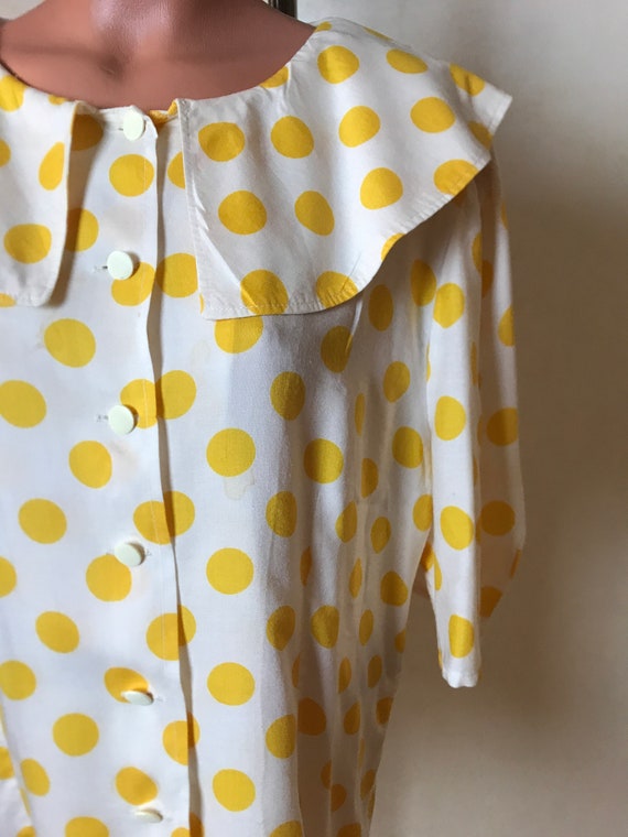 トップス 60s custom needle polka dot shirt Vintage 80s Norm Thompson Multicolor Polka Dot Shirt (Medium
