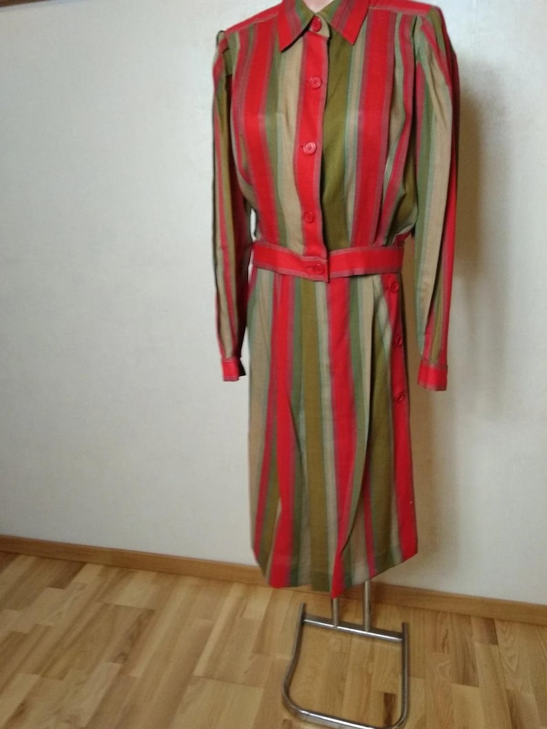 Vintage Skirt Suit Collection: 70s & 80s Co-ord Sets, Silk Dirndl, Wool Floral and 3-Piece Outfits Max Arnaud Stripe M