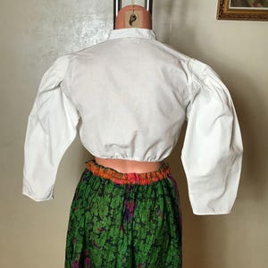 Vintage Blouse Collection: 60s Embroidered, Red Silk Beaded, Cupro Print, Dirndl Top. Size M image 6