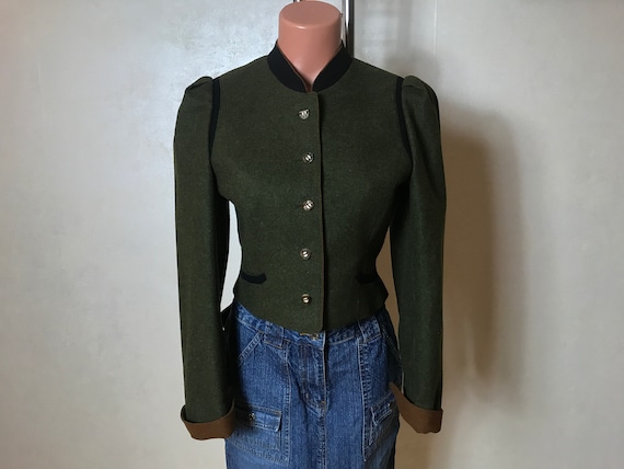 Green Vintage 90s Jacket, Small Size, Short Length, Women