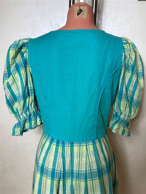 Blue vintage 70s dirndl dress, Octoberfest dress,… - image 9