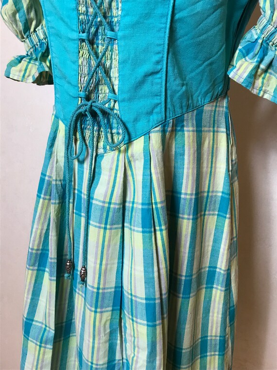 Blue vintage 70s dirndl dress, Octoberfest dress,… - image 5