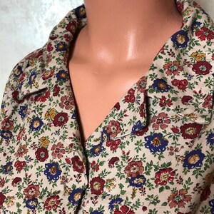 Vintage & moderne topcollectie: 80s zijde turquoise, Zara ruches katoen, bloemenprint, tie dye viscose, maat L afbeelding 8