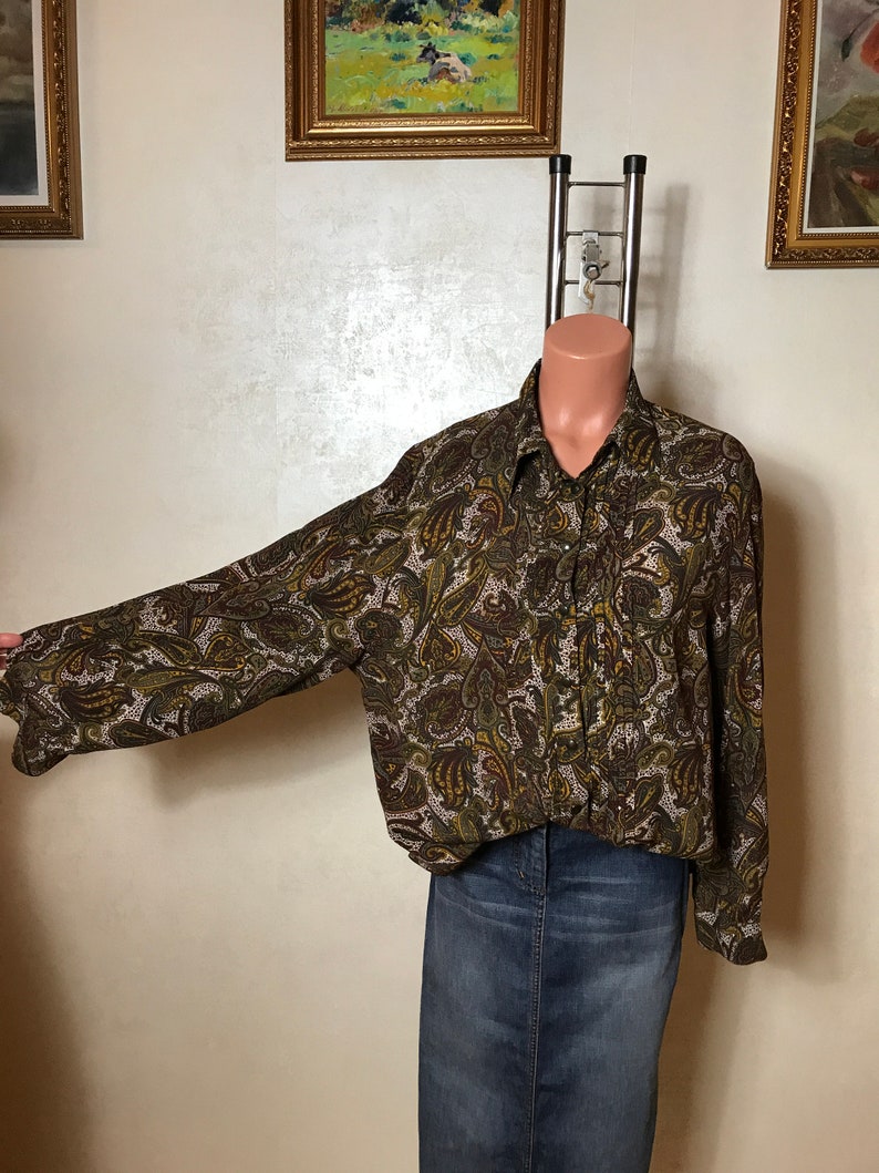 Printed Solid White Fabric with Blue and Brown Paisley Classic Custom Shirt main image 0