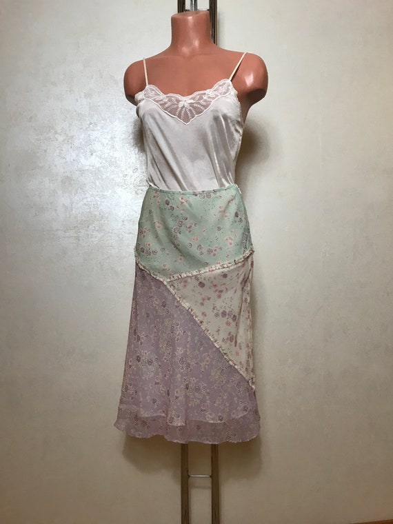 A-line design cotton fabric Pink vintage 80s skirt elastic waist indian skirt kid/'s art embroidery midi length