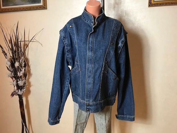 定番のお歳暮 Vintage 80s Denim Jacket, Blue Cotton, Unisex Jacket, Long ジャケット・アウター