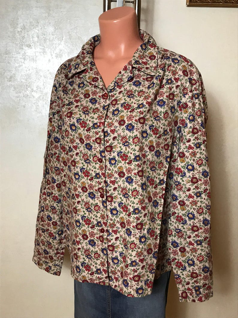 Vintage & moderne topcollectie: 80s zijde turquoise, Zara ruches katoen, bloemenprint, tie dye viscose, maat L Floral Cotton M-L