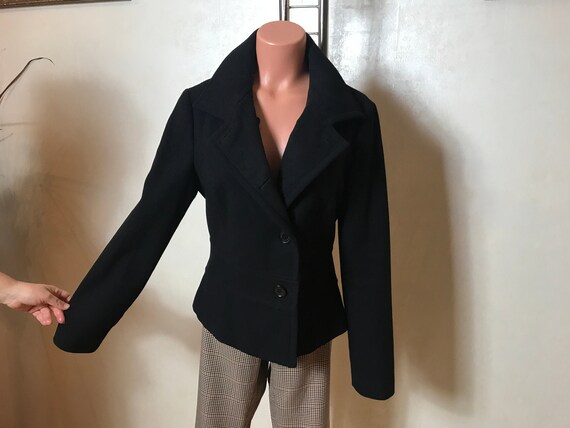 90's short length wool jacket MAX Vintage 90s Women's Coat, Medium