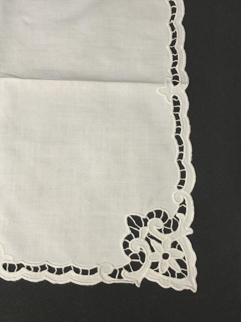 Vintage Textiles Collection: 80s Gauze Fabric, Red Plaid Cotton, 70s Lace Handkerchief, 80s Lanvin Scarf image 18