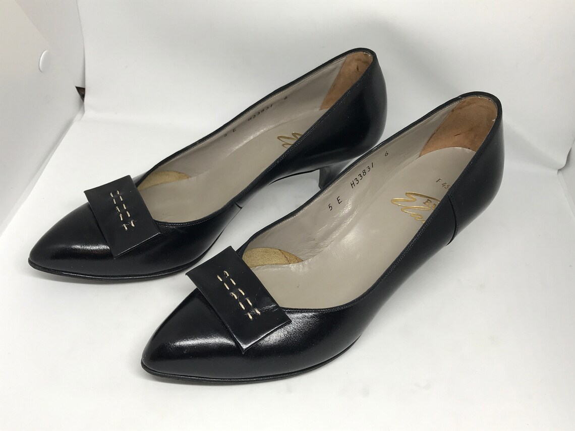 Bally Vintage 90s shoes black leather size 37 EUR elegant