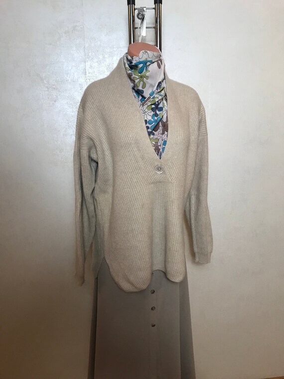 Camel vintage womans sweater Cashmere fabric Striped … - Gem